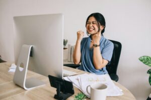 Businesswoman Celebrating Success